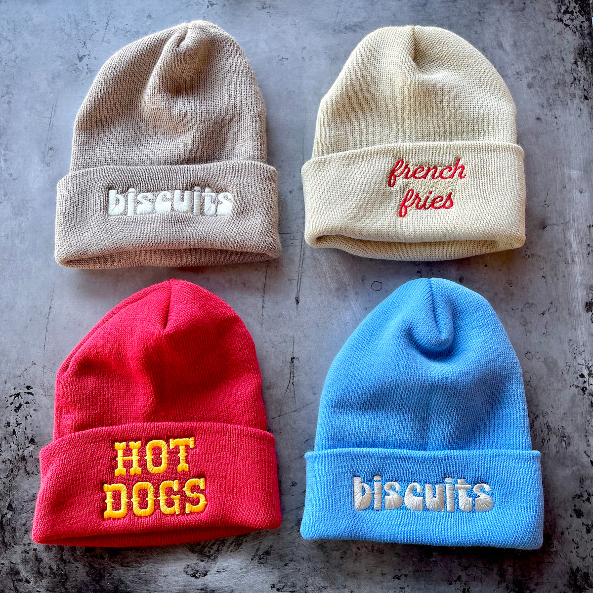 Owndis Hot Dog Embroidered Beanie Hat - Warm Acrylic Knit, One Size Fits All, Made In USA