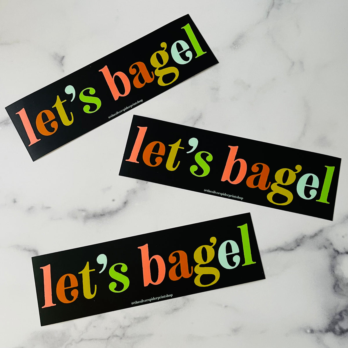 Let’s Bagel Bumper Sticker The Silver Spider