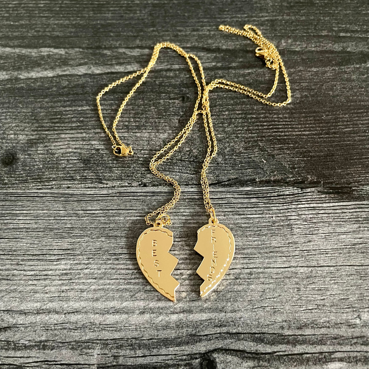 Heart Pendant Twin Peaks Best Friends Necklace Best Friends Broken