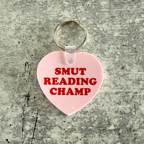 Smut Reading Champ heart Keychain
