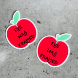 Eve was Framed Apple Sticker