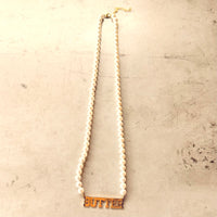 Butter Necklace Faux Pearl Beaded