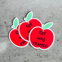 Eve was Framed Apple Sticker