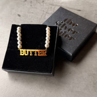 Butter Necklace Faux Pearl Beaded