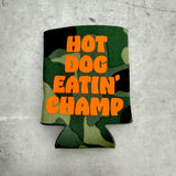 Hot dog eating champ Beer Can Coolie drink holder made in USA (Copy)