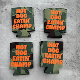 Hot dog eating champ Beer Can Coolie drink holder made in USA (Copy)