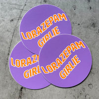 Lorazepam Girlie 3” Waterproof Vinyl Sticker