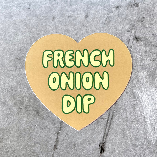 French onion dip 3” Heart Sticker