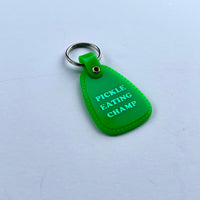 Pickle eating champ Saddle keychain