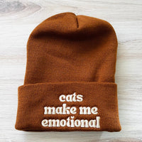 Cats make me emotional Beanie // made in the USA