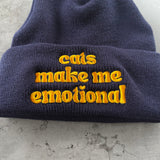 Cats make me emotional Beanie // made in the USA