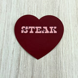 Steak 3” Heart Sticker
