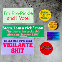Mom i am a rich man in theory I’m broke tbh Bumper Sticker