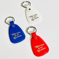 Thrifting is my Religion Plastic Saddle Keychain