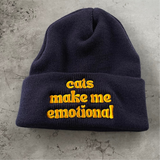 Cats make me emotional Beanie // made in the USA