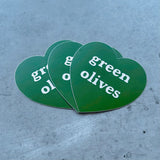 Green olives Heart Sticker
