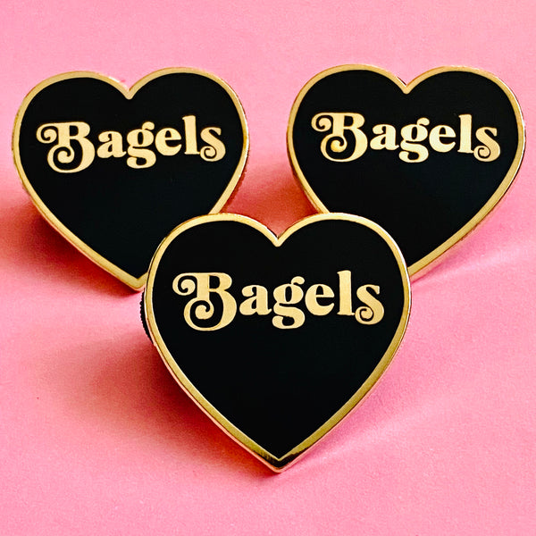 Bagels Enamel Heart Pin