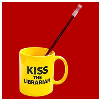 Kiss the Librarian Mug and Straw Set