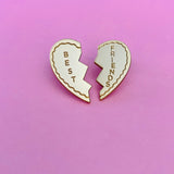 Best Friends Broken Heart Matte Gold Laura Palmer Pin Set