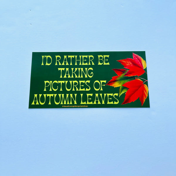 I’d rather be taking pictures of autumn leaves Bumper Sticker