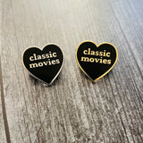 Classic Movies Enamel Heart Pin