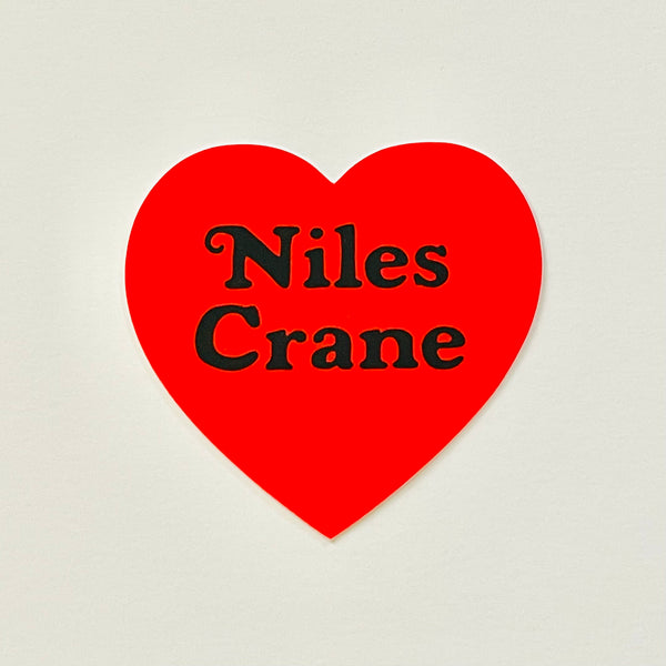 Niles Crane Heart Sticker 3”