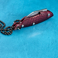 Red or Gold Fish Small Statement Knife Necklace