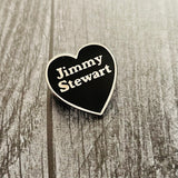 Jimmy Stewart Enamel Heart Pin