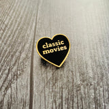 Classic Movies Enamel Heart Pin