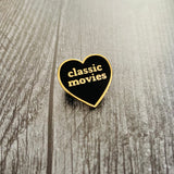Classic Movies Enamel Heart Pin