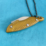 Red or Gold Fish Small Statement Knife Necklace