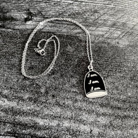 I am I am I am Bell Jar black and silver Enamel Necklace