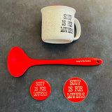 Soup is for Lovers Red Silicone Ladle Spoon