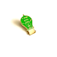 A Single Green Light Enamel Pin