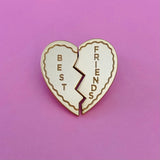 Best Friends Broken Heart Matte Gold Laura Palmer Pin Set
