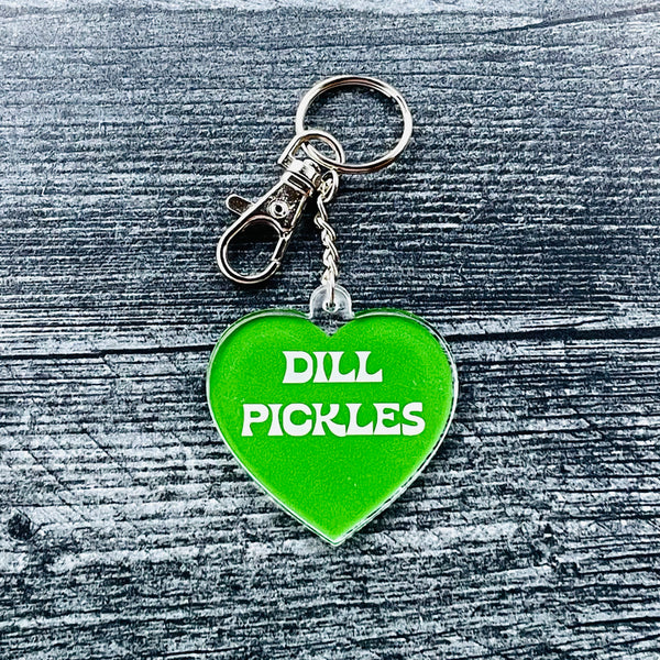 Dill Pickles Heart Acrylic Keychain