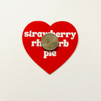 Strawberry rhubarb pie Heart Sticker