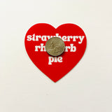 Strawberry rhubarb pie Heart Sticker