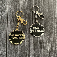 Warmest Regards Best Wishes Double Sided Keychain