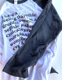 Bad Feminist raglan shirt