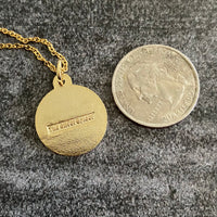 Kneel Red or Black and Gold Tone Hard Enamel Necklace