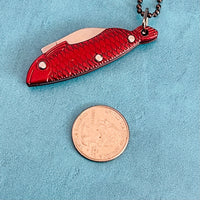 Red or Gold Fish Small Statement Knife Necklace