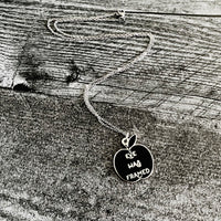 Eve was Framed black and silver Enamel Necklace
