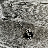 Eve was Framed black and silver Enamel Necklace