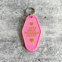 I love your precious heart hotel Motel Keychain