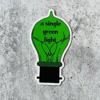 A single Green Light Great Gatsby 4” Sticker