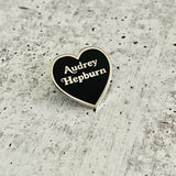 Audrey Hepburn Enamel Heart Pin