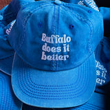 Buffalo does it Better Pigment Dyed Worn red Dad Hat