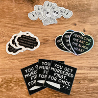Perfecting the art of the black heart Holographic sticker 3”